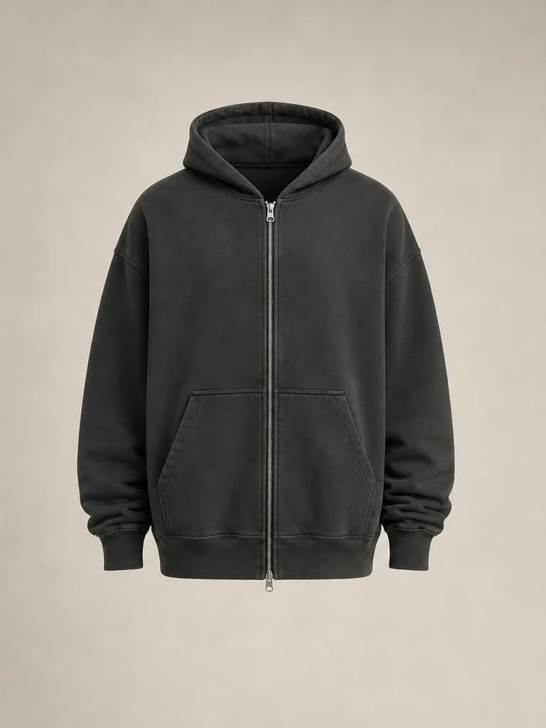 Худи Zip Washed, вид товара