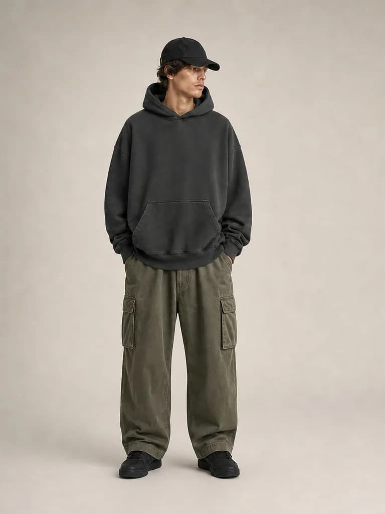 Худи Double Hood в образе на модели